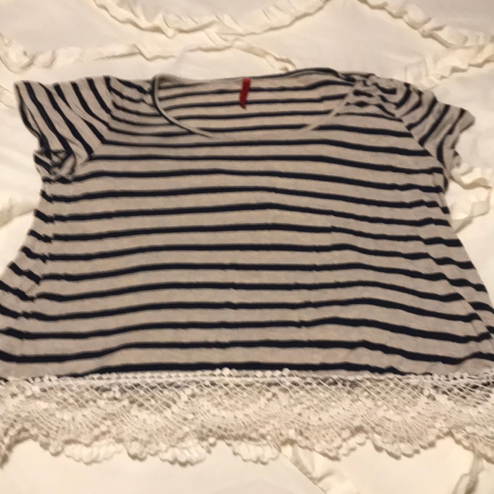 Size xl blue/beige stripe top